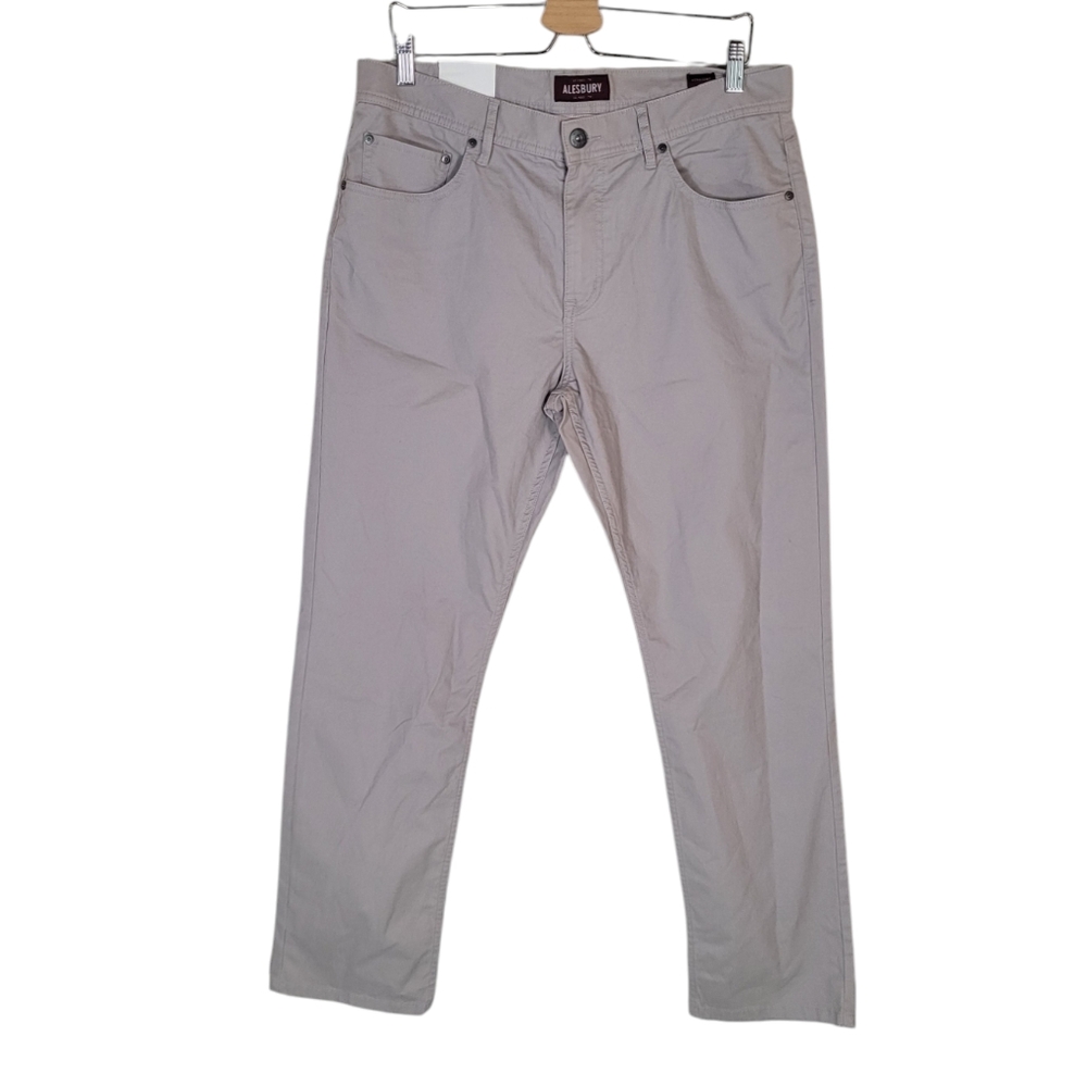 ALESBURY Light Grey Straight Pant Size 34 x 32